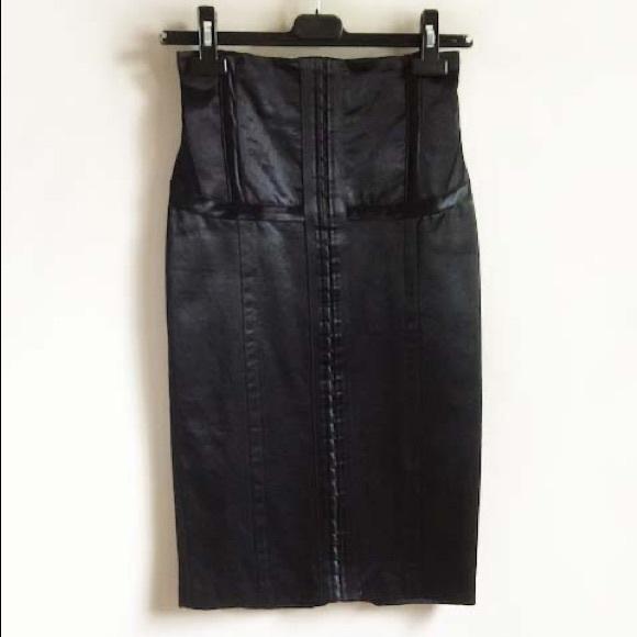 McQ by ALEXANDER McQUEEN High-Waist Corset Pencil Skirt - Picture 2 of 14